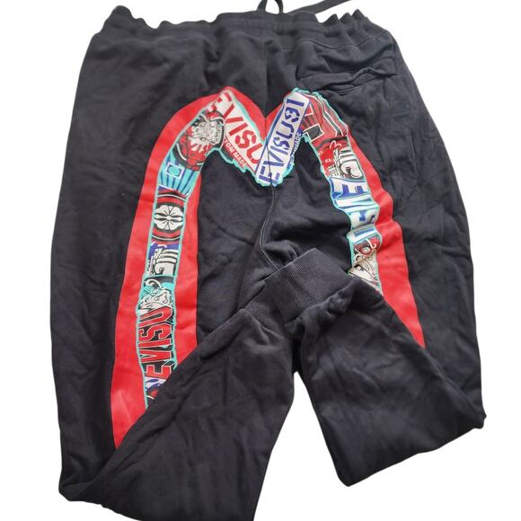 EVISU Heritage Custom XL Sweatpants Red Daicock Graphic Logo Streetwear Joggers - Picture 1 of 16